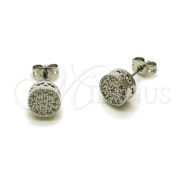 White Gold Filled Ring — Stud Earring with White Cubic Zirconia Polished 02. — main product view — SKU 165188 | Oro Laminado Blanco anillo — Stud Earring with blanco Cubic Zirconia pulido 02. — SKU 165188