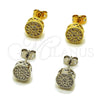 Rhodium Gold Filled Stud Earring, with White Cubic Zirconia, Polished, Rhodium Finish, 02.342.0013.1