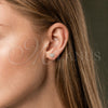 Rhodium Gold Filled Stud Earring, Heart Design, with White Cubic Zirconia, Polished, Rhodium Finish, 02.342.0016.1