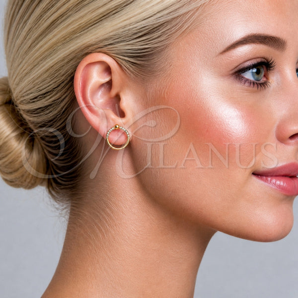 Gold Filled Ring — Stud Earring with White Cubic Zirconia Polished 02. — alternate product view — SKU 165192 | Oro Laminado anillo — Stud Earring with blanco Cubic Zirconia pulido 02. — SKU 165192