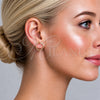 Oro Laminado Stud Earring, Gold Filled Style with White Cubic Zirconia, Polished, Golden Finish, 02.342.0367