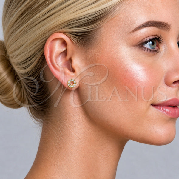 Gold Filled Ring — Stud Earring with White Cubic Zirconia Polished 02. — alternate product view — SKU 165193 | Oro Laminado anillo — Stud Earring with blanco Cubic Zirconia pulido 02. — SKU 165193
