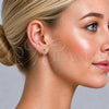 Oro Laminado Stud Earring, Gold Filled Style with White Cubic Zirconia, Polished, Golden Finish, 02.342.0368