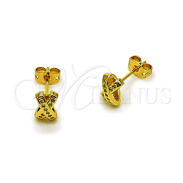Gold Filled Ring — Stud Earring with White Micro Pave Polished 02. — main product view — SKU 165194 | Oro Laminado anillo — Stud Earring with blanco Micro Pave pulido 02. — SKU 165194
