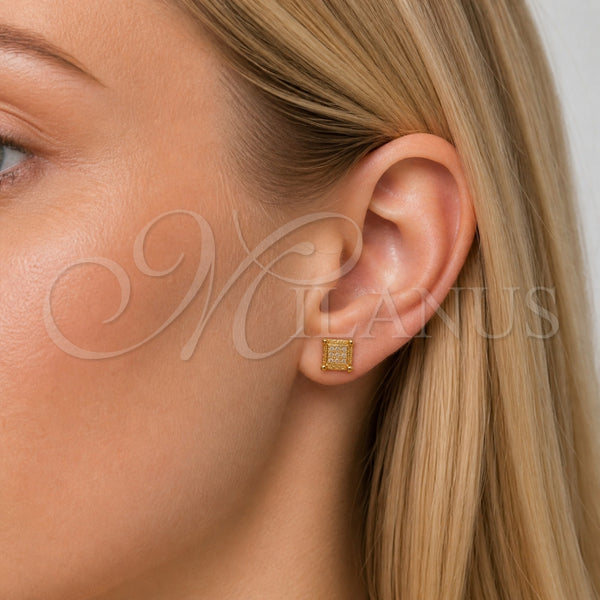 Gold Filled Ring — Stud Earring with White Micro Pave Polished 02. — alternate product view — SKU 165197 | Oro Laminado anillo — Stud Earring with blanco Micro Pave pulido 02. — SKU 165197