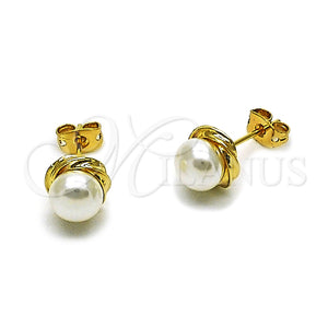 Gold Filled Ring — Stud Earring Ball and Love Knot Design with — main product view — SKU 165199 | Oro Laminado anillo — Stud Earring Ball and Love Knot diseño with — SKU 165199