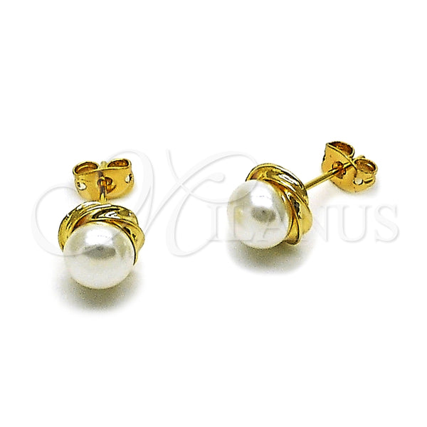 Gold Filled Ring — Stud Earring Ball and Love Knot Design with — main product view — SKU 165199 | Oro Laminado anillo — Stud Earring Ball and Love Knot diseño with — SKU 165199