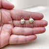 Oro Laminado Stud Earring, Gold Filled Style Ball Design, with Ivory Pearl, Polished, Golden Finish, 02.342.0375