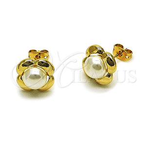 Gold Filled Ring — Stud Earring Four-leaf Clover and Ball Design with — main product view — SKU 165201 | Oro Laminado anillo — Stud Earring Four-leaf Clover and Ball diseño with — SKU 165201