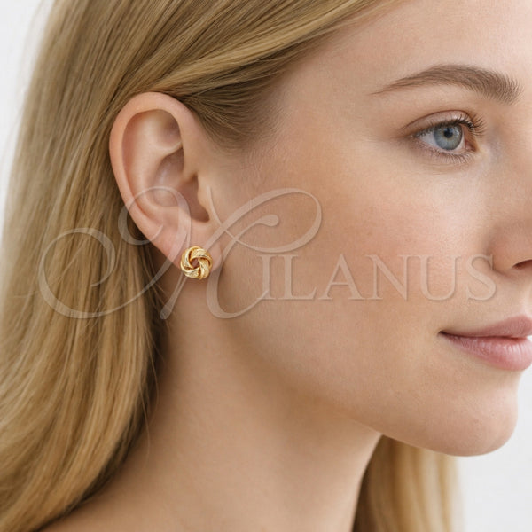 Gold Filled Ring — Stud Earring Love Knot Design Diamond Cutting 02. — alternate product view — SKU 165203 | Oro Laminado anillo — Stud Earring Love Knot diseño Diamond Cutting 02. — SKU 165203