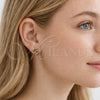 Oro Laminado Stud Earring, Gold Filled Style Love Knot Design, Polished, Golden Finish, 02.342.0379
