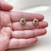 Oro Laminado Stud Earring, Gold Filled Style Love Knot Design, Polished, Golden Finish, 02.342.0379