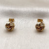Oro Laminado Stud Earring, Gold Filled Style Love Knot Design, Polished, Golden Finish, 02.342.0379