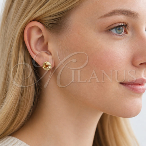 Gold Filled Ring — Stud Earring Love Knot Design Diamond Cutting 02. — alternate product view — SKU 165205 | Oro Laminado anillo — Stud Earring Love Knot diseño Diamond Cutting 02. — SKU 165205