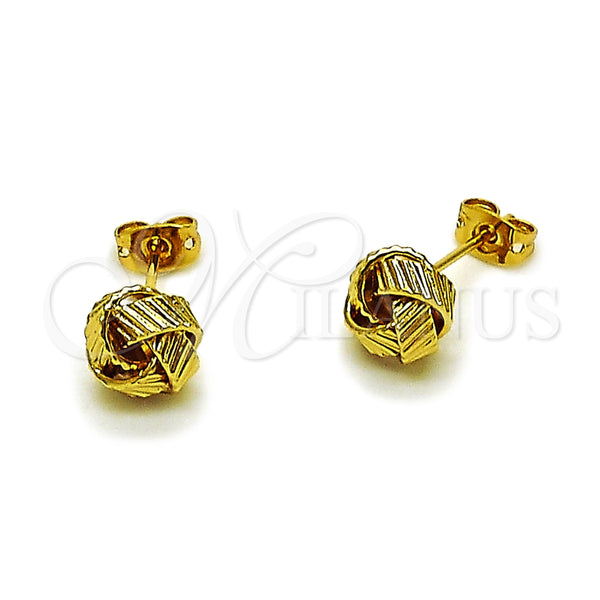 Gold Filled Ring — Stud Earring Love Knot Design Diamond Cutting 02. — main product view — SKU 165205 | Oro Laminado anillo — Stud Earring Love Knot diseño Diamond Cutting 02. — SKU 165205