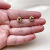 Oro Laminado Stud Earring, Gold Filled Style Love Knot Design, Polished, Golden Finish, 02.342.0381