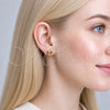 Oro Laminado Stud Earring, Gold Filled Style Heart Design, Polished, Golden Finish, 02.342.0382