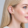 Oro Laminado Stud Earring, Gold Filled Style Heart Design, Polished, Golden Finish, 02.342.0384