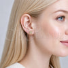 Oro Laminado Stud Earring, Gold Filled Style with White Cubic Zirconia, Polished, Golden Finish, 02.342.0386