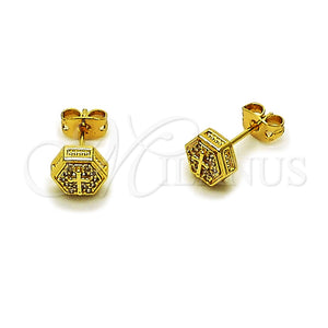 Gold Filled Ring — Stud Earring Cross Design with White Micro Pave — main product view — SKU 165213 | Oro Laminado anillo — Stud Earring cruz diseño with blanco Micro Pave — SKU 165213