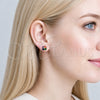 Oro Laminado Stud Earring, Gold Filled Style Four-leaf Clover Design, with Multicolor Cubic Zirconia and White Micro Pave, Polished, Golden Finish, 02.342.0389