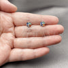 Rhodium Gold Filled Stud Earring, Four-leaf Clover Design, with Multicolor and White Cubic Zirconia, Polished, Rhodium Finish, 02.342.0389.1