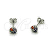 Rhodium Gold Filled Stud Earring, Four-leaf Clover Design, with Multicolor and White Cubic Zirconia, Polished, Rhodium Finish, 02.342.0389.1
