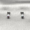 Rhodium Gold Filled Stud Earring, Ball Design, with Multicolor Micro Pave, Polished, Rhodium Finish, 02.342.0392.1