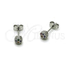Rhodium Gold Filled Stud Earring, Ball Design, with Multicolor Micro Pave, Polished, Rhodium Finish, 02.342.0392.1