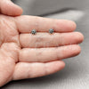 Rhodium Gold Filled Stud Earring, Ball Design, with Black Micro Pave, Polished, Rhodium Finish, 02.342.0392.2
