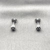 Rhodium Gold Filled Stud Earring, Ball Design, with Black Micro Pave, Polished, Rhodium Finish, 02.342.0392.2