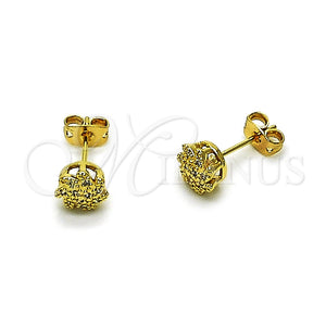 Gold Filled Ring — Stud Earring Flower Design with White Micro Pave — main product view — SKU 165222 | Oro Laminado anillo — Stud Earring flor diseño with blanco Micro Pave — SKU 165222