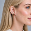 Oro Laminado Stud Earring, Gold Filled Style Love Knot Design, with Multicolor Cubic Zirconia, Polished, Golden Finish, 02.342.0396