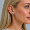 Rhodium Gold Filled Stud Earring, Love Knot Design, with Multicolor Cubic Zirconia, Polished, Rhodium Finish, 02.342.0396.1