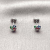 Rhodium Gold Filled Stud Earring, Love Knot Design, with Multicolor Cubic Zirconia, Polished, Rhodium Finish, 02.342.0396.1