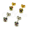 Rhodium Gold Filled Stud Earring, Love Knot Design, with Multicolor Cubic Zirconia, Polished, Rhodium Finish, 02.342.0396.1