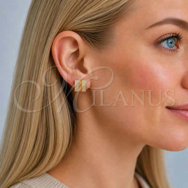 Gold Filled Ring — Stud Earring with White Micro Pave Polished 02. — alternate product view — SKU 165226 | Oro Laminado anillo — Stud Earring with blanco Micro Pave pulido 02. — SKU 165226