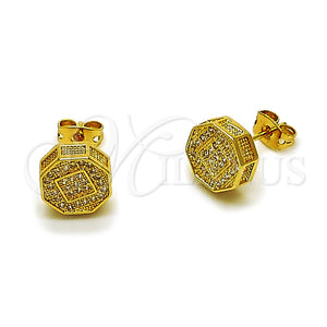Gold Filled Ring — Stud Earring with White Micro Pave Polished 02. — main product view — SKU 165227 | Oro Laminado anillo — Stud Earring with blanco Micro Pave pulido 02. — SKU 165227