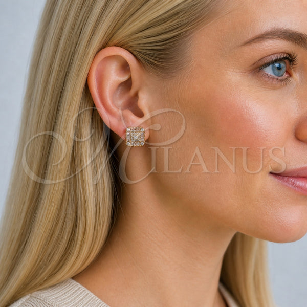 Gold Filled Ring — Stud Earring Baguette Design with White Cubic Zirconia — alternate product view — SKU 165232 | Oro Laminado anillo — Stud Earring Baguette diseño with blanco Cubic Zirconia — SKU 165232