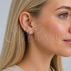 Rhodium Gold Filled Stud Earring, Cluster Design, with White Cubic Zirconia and White Micro Pave, Polished, Rhodium Finish, 02.342.0404