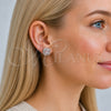 Rhodium Gold Filled Stud Earring, Cluster Design, with White Cubic Zirconia and White Micro Pave, Polished, Rhodium Finish, 02.342.0405