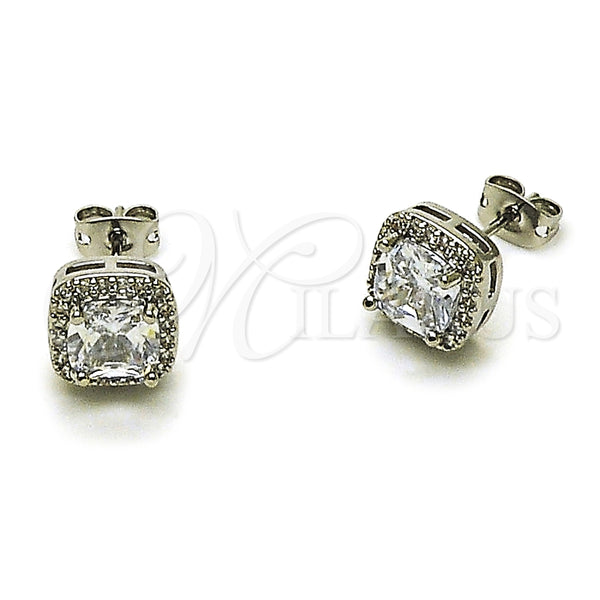 White Gold Filled Ring — Stud Earring Cluster Design with White Cubic Zirconia — main product view — SKU 165235 | Oro Laminado Blanco anillo — Stud Earring Cluster diseño with blanco Cubic Zirconia — SKU 165235