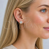 Oro Laminado Stud Earring, Gold Filled Style Cluster Design, with White Cubic Zirconia and White Micro Pave, Polished, Golden Finish, 02.342.0405.1