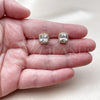Oro Laminado Stud Earring, Gold Filled Style Cluster Design, with White Cubic Zirconia and White Micro Pave, Polished, Golden Finish, 02.342.0405.1