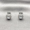 Rhodium Gold Filled Stud Earring, Cluster Design, with White Cubic Zirconia and White Micro Pave, Polished, Rhodium Finish, 02.342.0205.1