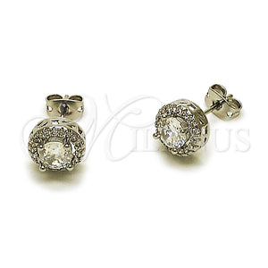 White Gold Filled Ring — Stud Earring Cluster Design with White Cubic Zirconia — main product view — SKU 165237 | Oro Laminado Blanco anillo — Stud Earring Cluster diseño with blanco Cubic Zirconia — SKU 165237