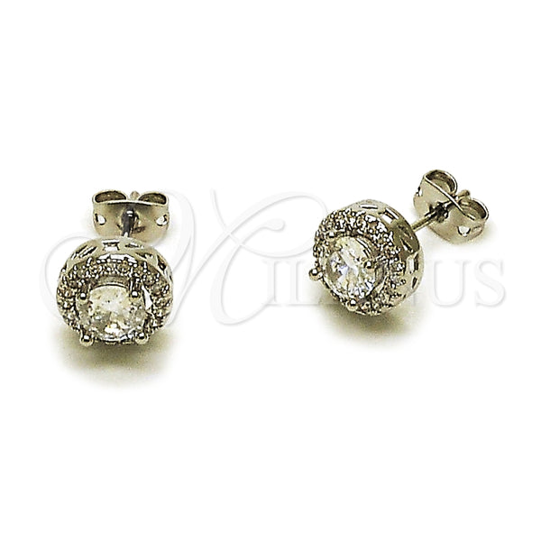White Gold Filled Ring — Stud Earring Cluster Design with White Cubic Zirconia — main product view — SKU 165237 | Oro Laminado Blanco anillo — Stud Earring Cluster diseño with blanco Cubic Zirconia — SKU 165237