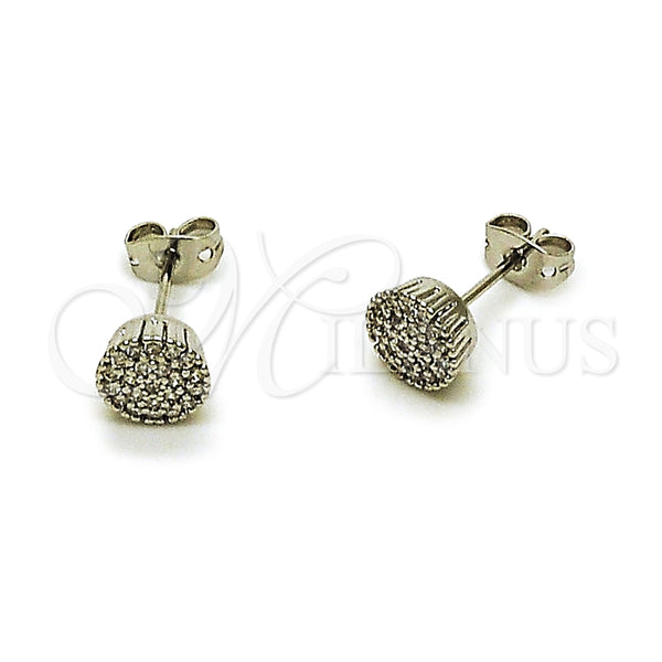 White Gold Filled Ring — Stud Earring Cluster Design with White Micro Pave — main product view — SKU 165238 | Oro Laminado Blanco anillo — Stud Earring Cluster diseño with blanco Micro Pave — SKU 165238