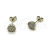 Rhodium Gold Filled Stud Earring, Cluster Design, with White Micro Pave, Polished, Rhodium Finish, 02.342.0406