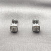 Rhodium Gold Filled Stud Earring, Cross Design, with White Micro Pave, Polished, Rhodium Finish, 02.342.0407